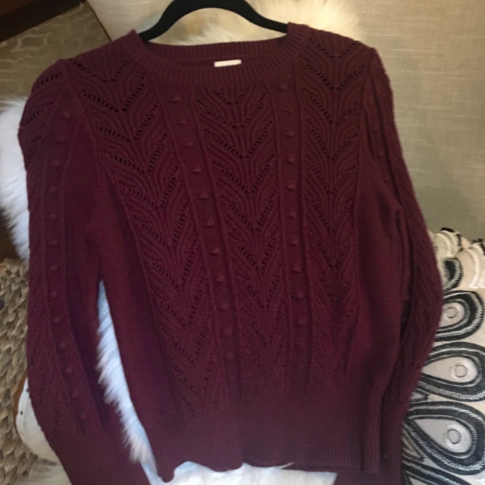 Merlot colored detailed sweater